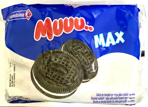 MUUU MAX CHOCOLATE COOKIES (12 PACKS, VANILLA CREAM FILLED, 408 G)