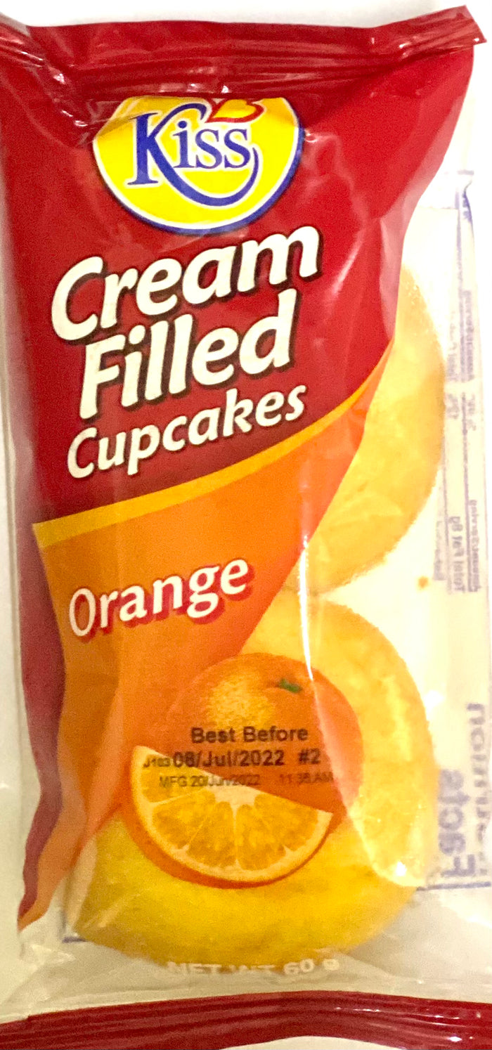 KISS CREAM FILLED CUPCAKES (ORANGE, 60 G)