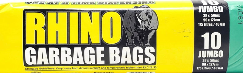 Jumbo Black Bulk Garbage Bags - 38x50x2mil (case) - Rhino - A. Moses &  Sons Ltd.