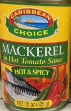 CARIBBEAN CHOICE MACKEREL IN HOT TOMATO SAUCE (15 OZ)