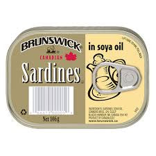 BRUNSWICK SARDINES IN SOYA OIL (GOLD, 106 G)