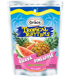 TROPICAL RHYTHMS JUICE DRINK (GUAVA PINEAPPLE, POUCH, 200 ML)