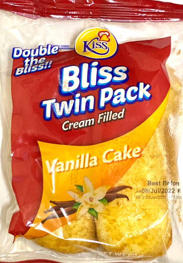 KISS BLISS TWIN PACK CREAM FILLED VANILLA CAKES (60 G)